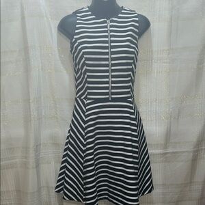 Michael Kors Black and White Striped Mini Dress